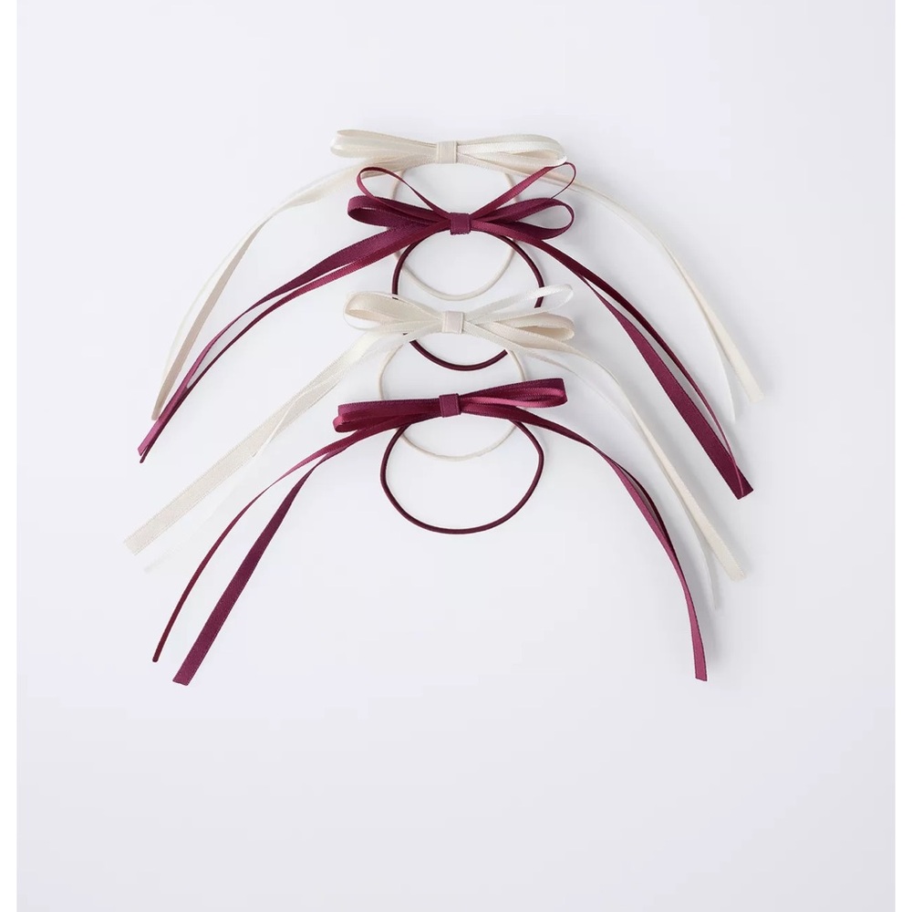 ZARA FOUR-PACK OF SCRUNCHIES WITH BOW